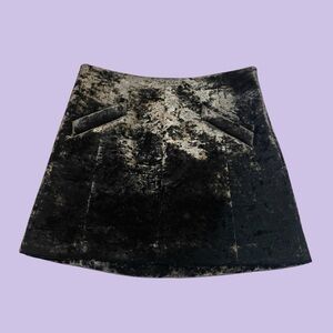 Rachel by Rachel Roy Black Crushed Velvet A Line Skirt Size 12